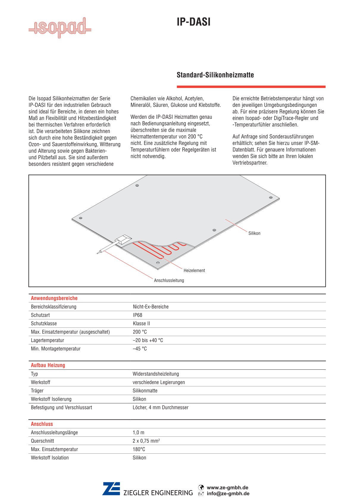 Information Silikonheizmatte